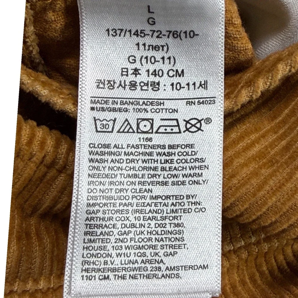 Gap Skirtall Kids L 10-11 Corduroy Winter Ochre Button Front EUC